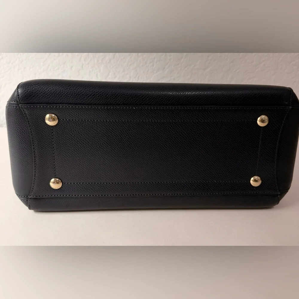 Coach Margot Carryall Satchel Purse | Navy Blue with Gold Hardware